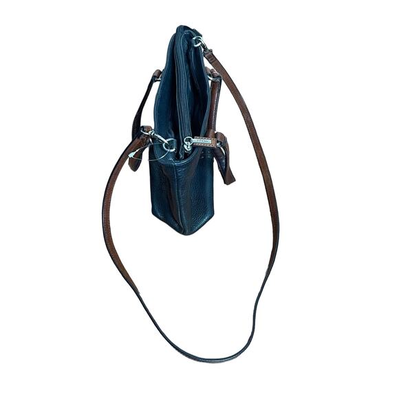 Fossil Vintage Y2K Pebbled Leather Crossbody Bag Black/Brown - Picture 4 of 10